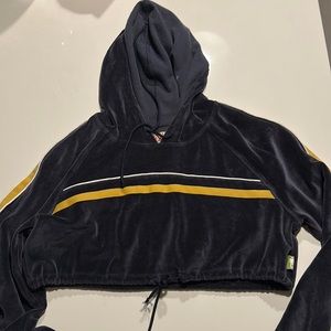 Vintage Jean Paul Gaultier cropped suede hoodie